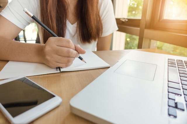 a professional setting, symbolizing the balance of politeness, professionalism, and familiarity in IELTS semi-formal letters. - Image 1 - Image 1 - Image 1 - Image 1 - Image 1
